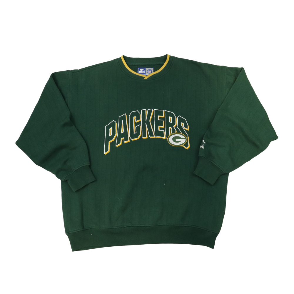 Vintage Starter Packers Green Stripped Crewneck Size L